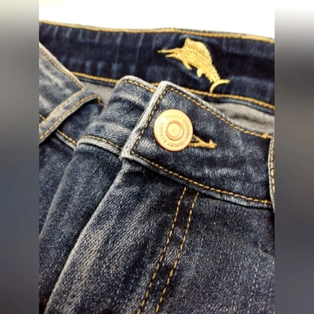 Tommy Bahama Boho Patchwork Vintage Boyfriend Slim Denim Jeans Pants Sz 26 - Picture 8 of 16